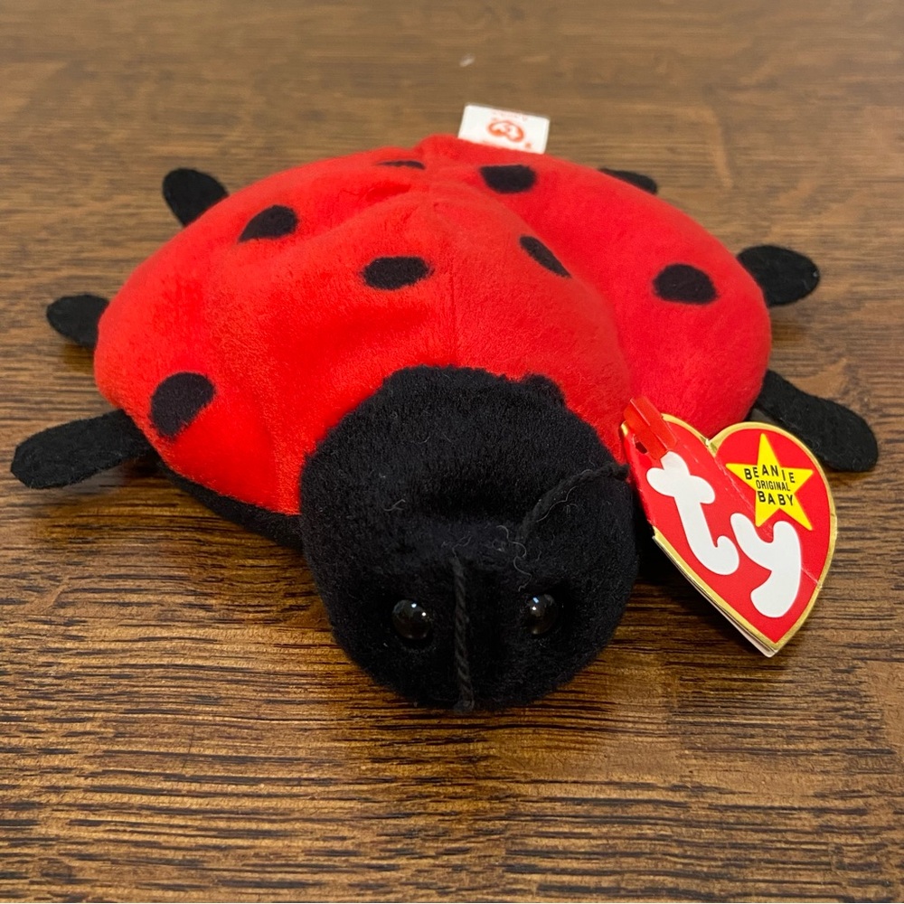 VINTAGE TY LUCKY THE LADYBUG RED BLACK 90s TOY COLLECTIBLE BEANIE BABY